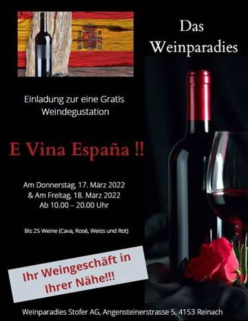 Degustation E Viva España - Weinparadies Reinach